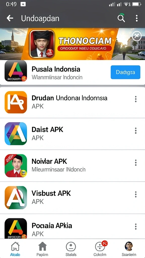 Tampilan awal aplikasi yang menarik dan intuitif.