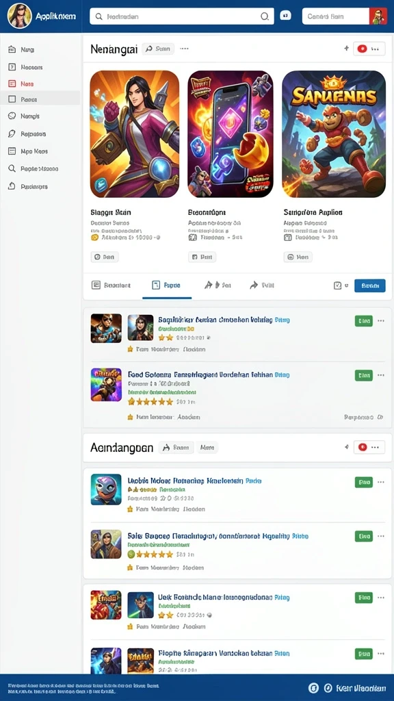 Beragam permainan kasino yang tersedia dalam aplikasi.