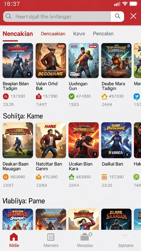 Berbagai jenis permainan judi yang bisa dipilih.
