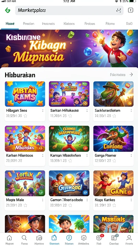 Berbagai tema permainan slot yang berwarna-warni.