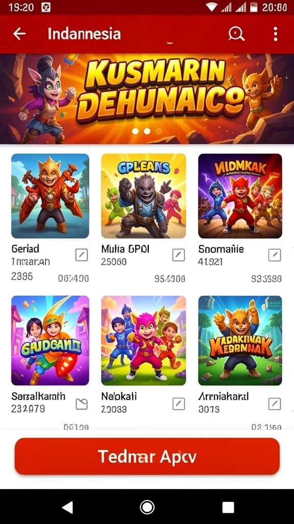 Tampilan antarmuka KAOSTOGEL yang menarik.