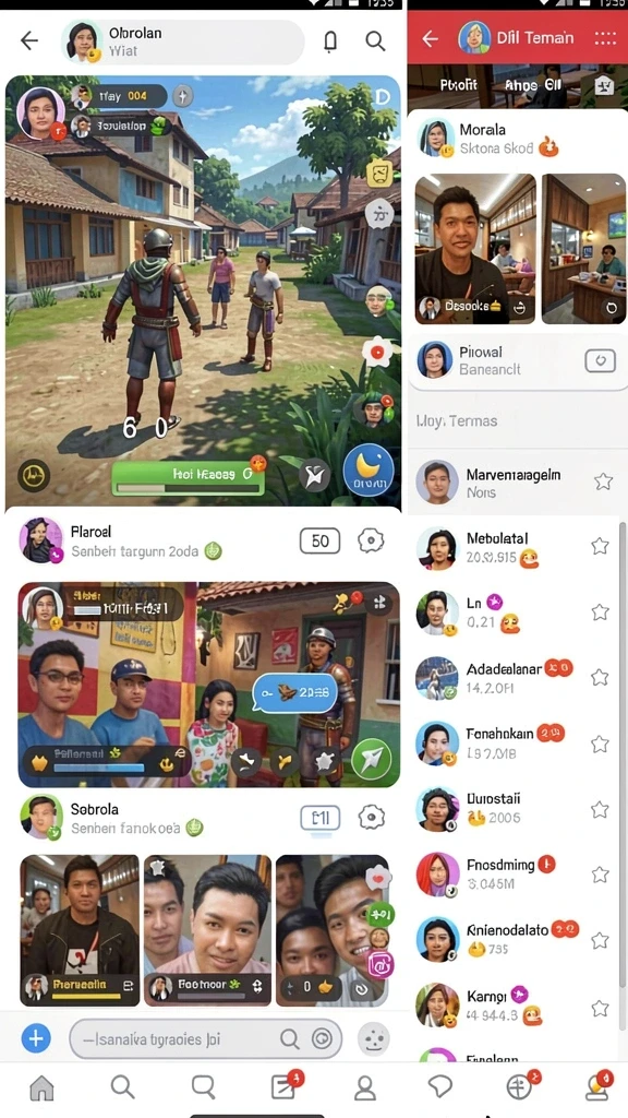 Fitur chat untuk interaksi dengan pemain lain.
