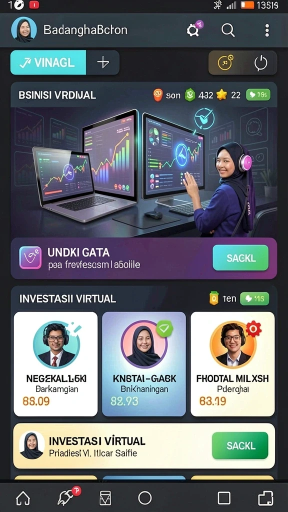 Fitur komunitas untuk berinteraksi dengan pemain lain.